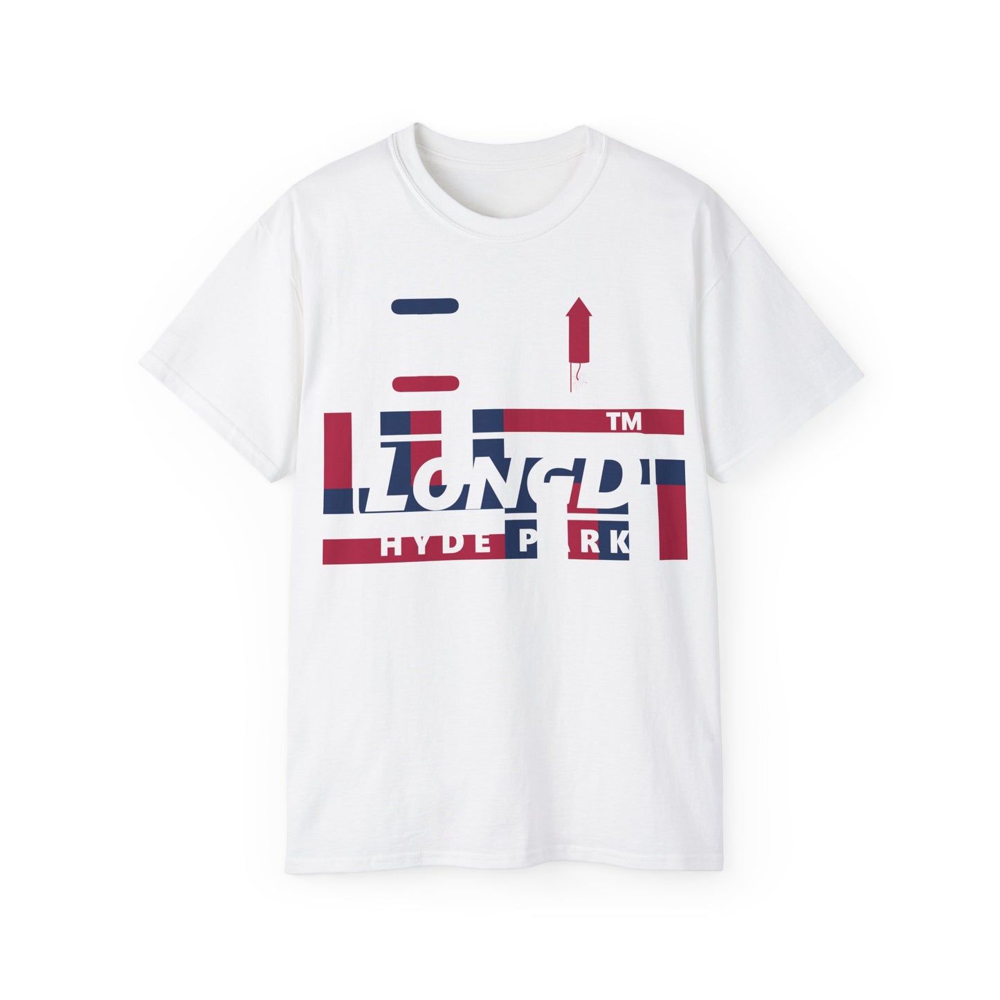 I firecracker LongD negative modified windmill Hyde Park logo cotton tee
