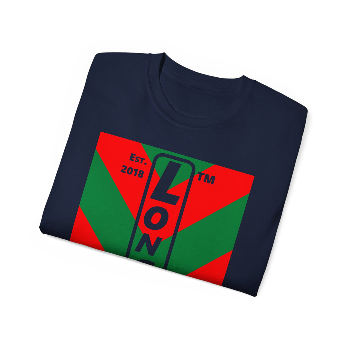 LongD Chicago negative upright downward chevron logo (Xmas colors) cotton tee