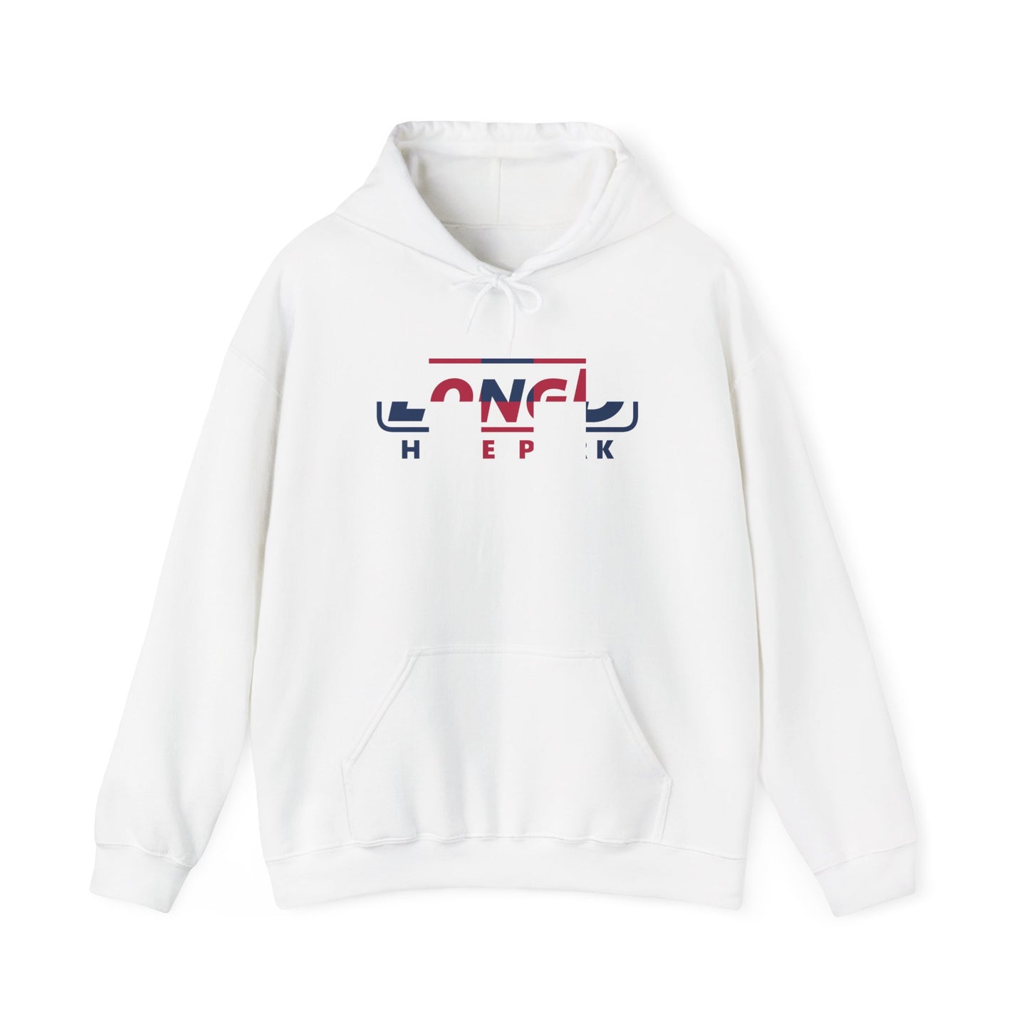 LongD® positive 2x5 Hyde Park logo hoodie (patriotic colors)