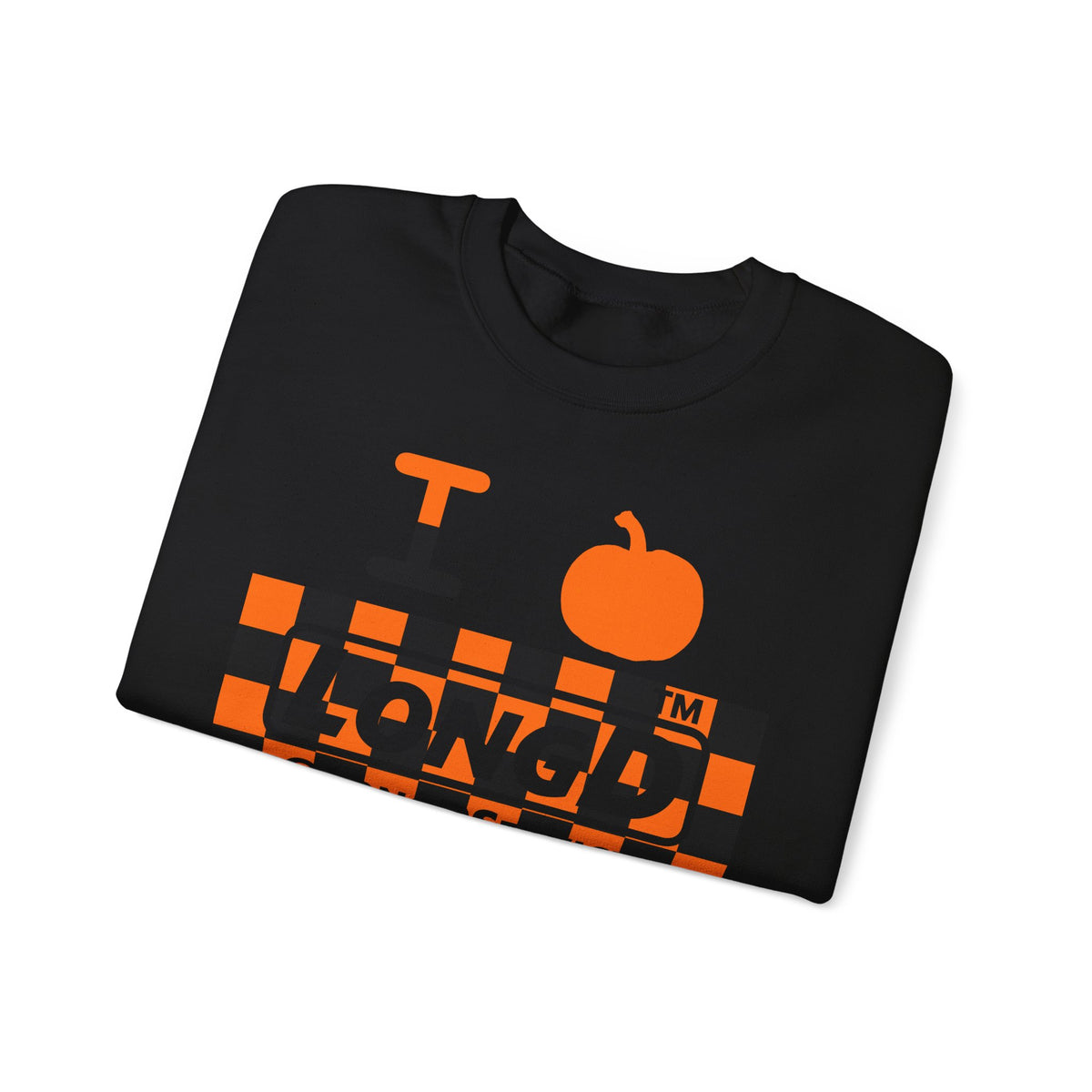 I pumpkin LongD Tag negative checkered logo crewneck sweatshirt