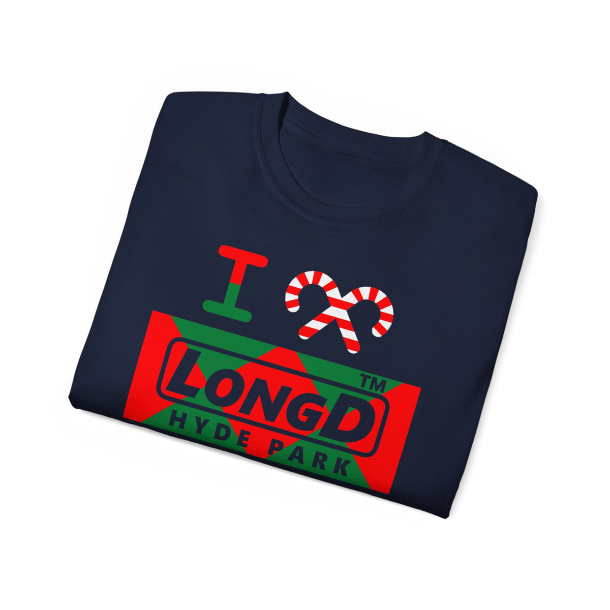 I candy cane LongD Hyde Park negative big argyle logo cotton tee