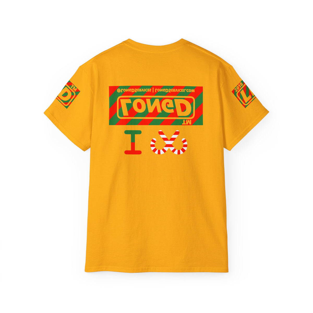 I candy cane LongD Tag-domain negative 12-striped 4-print logo cotton tee