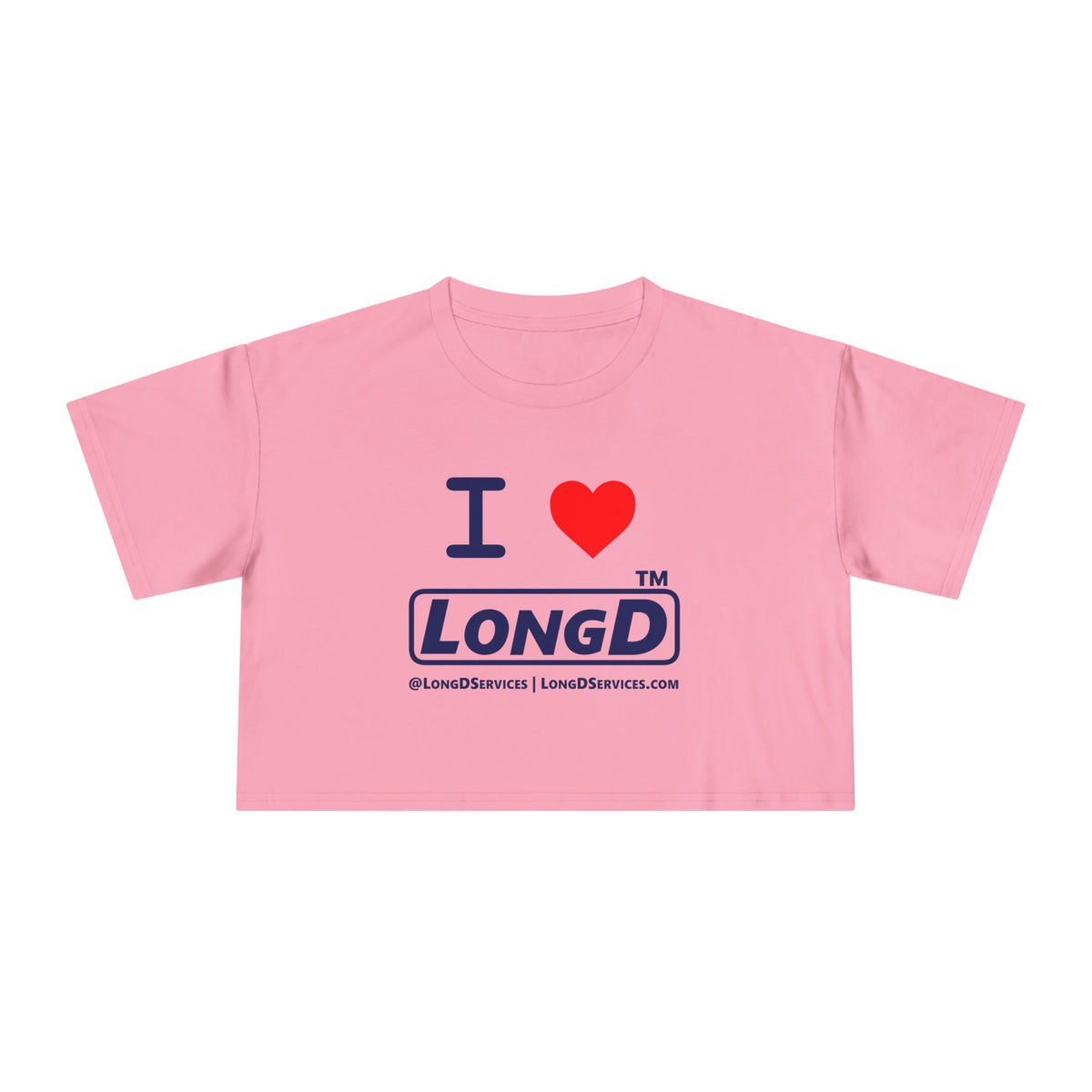 I Luv LongD Tag-domain positive official basic logo crop tee
