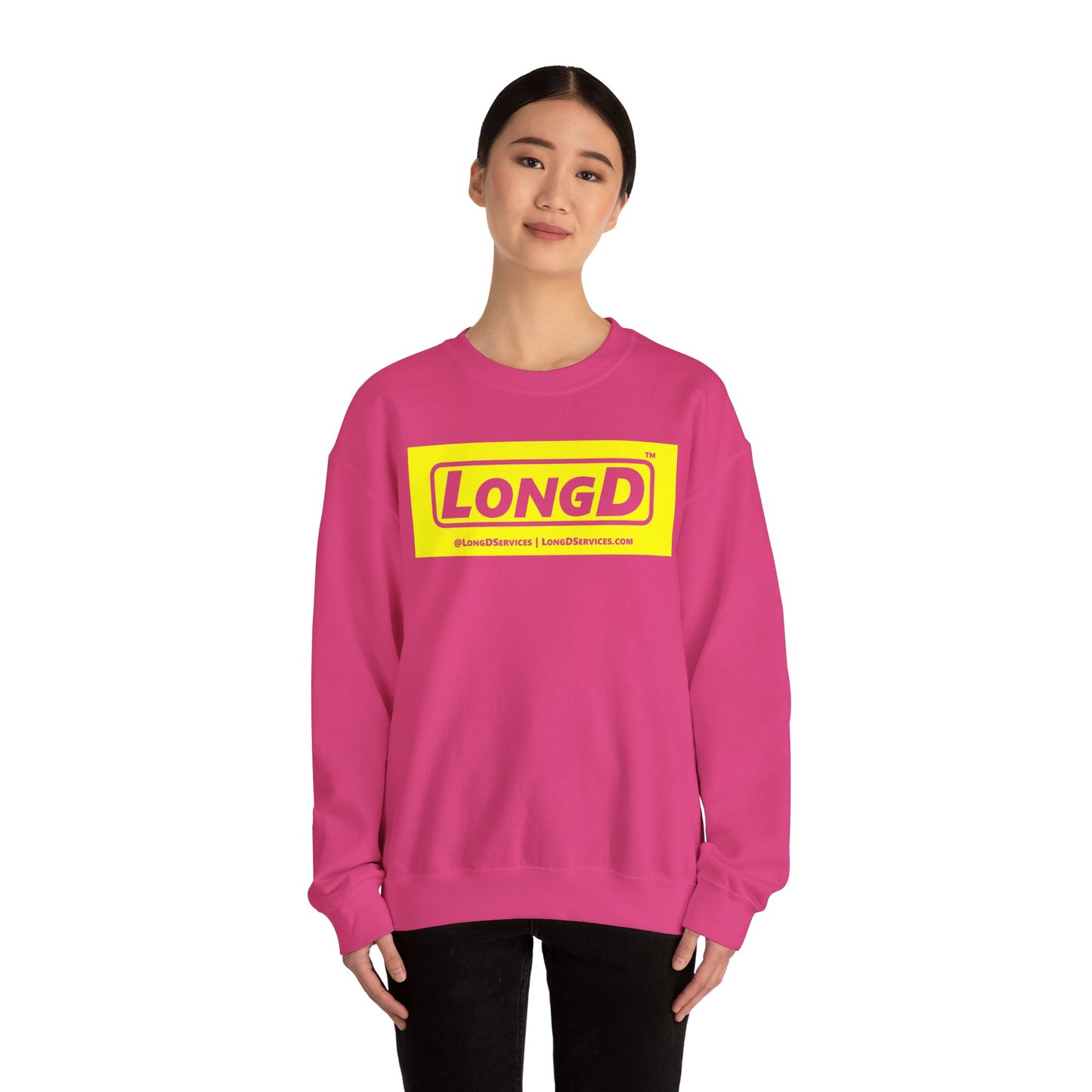 LongD negative reverse original logo crewneck sweatshirt