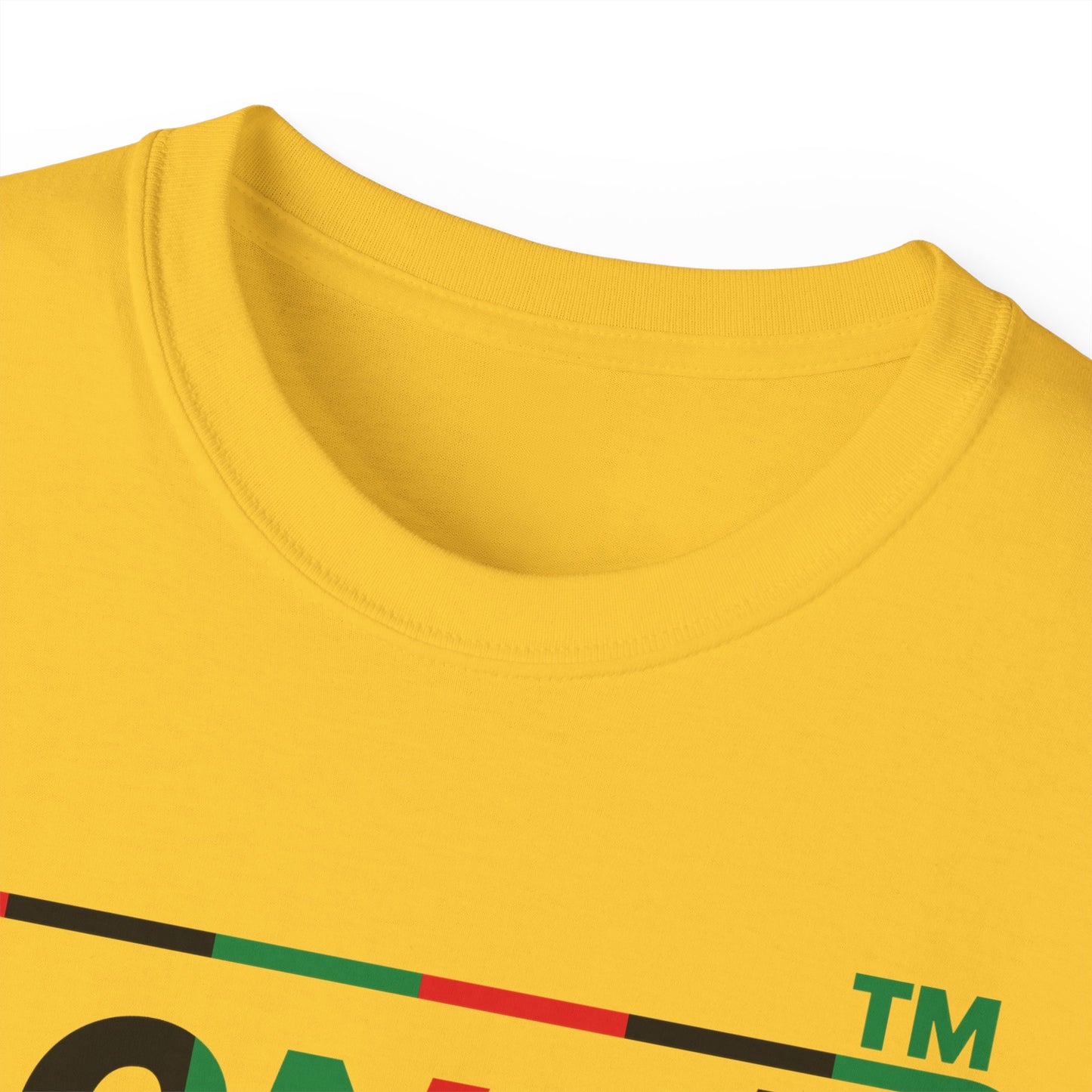 LongD positive vertical 6-striped Hyde Park logo cotton tee (Juneteenth colors)