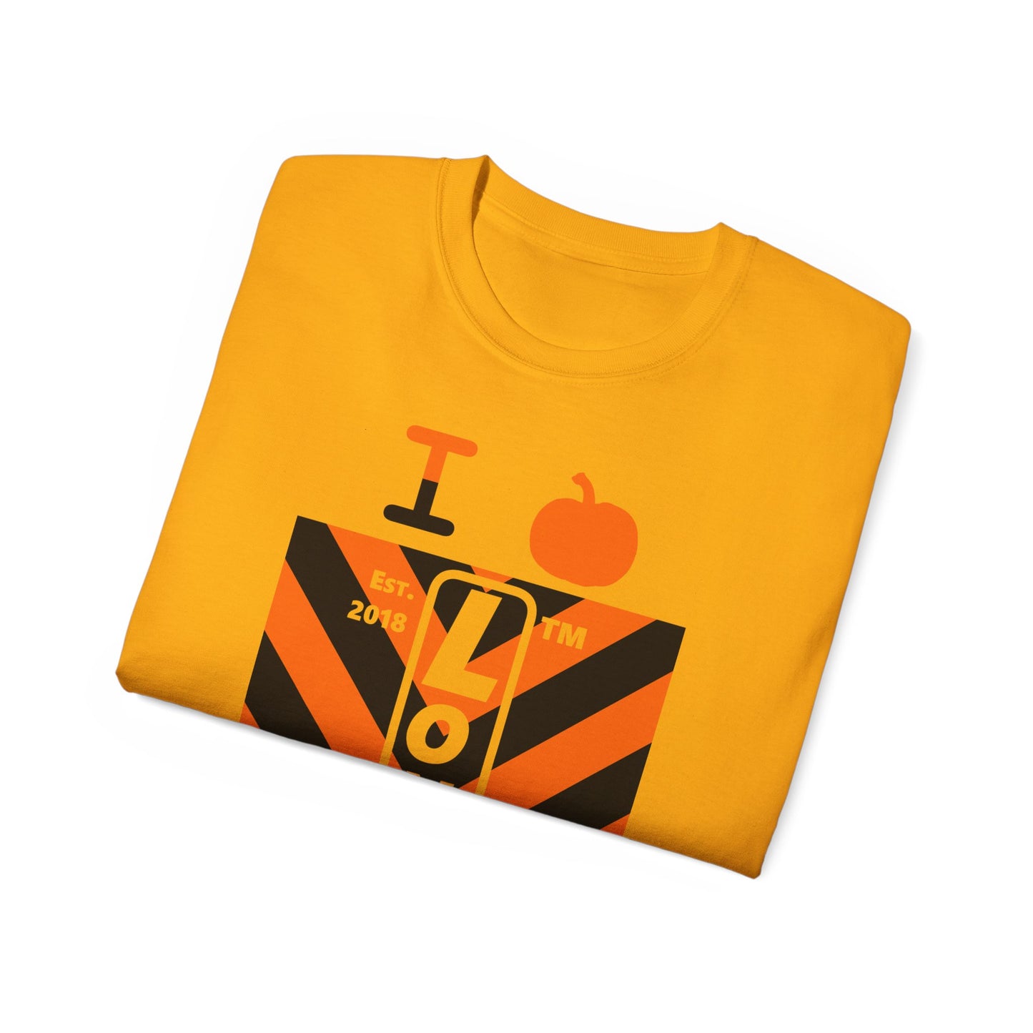 I pumpkin LongD Tag-domain negative upright downward chevron 4-print logo cotton tee