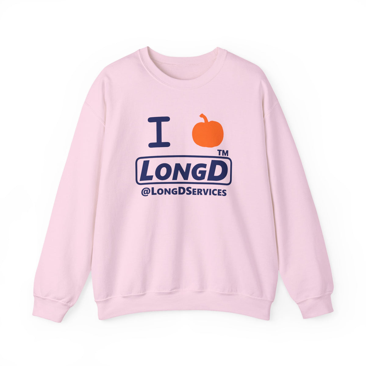 I pumpkin LongD Tag positive basic Navy (002060) logo crewneck sweatshirt