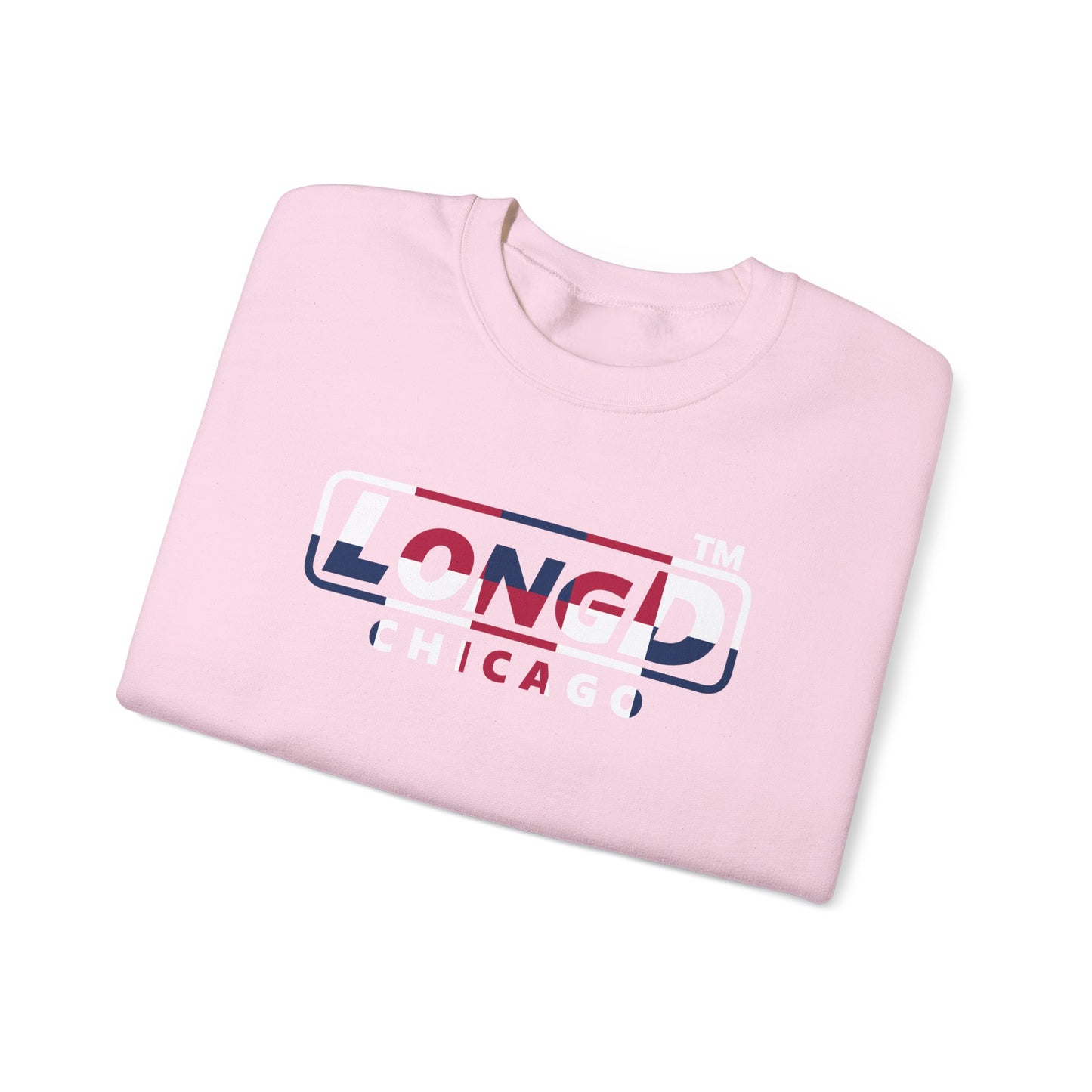 LongD positive 2x5 Chicago logo crewneck sweatshirt (patriotic colors)