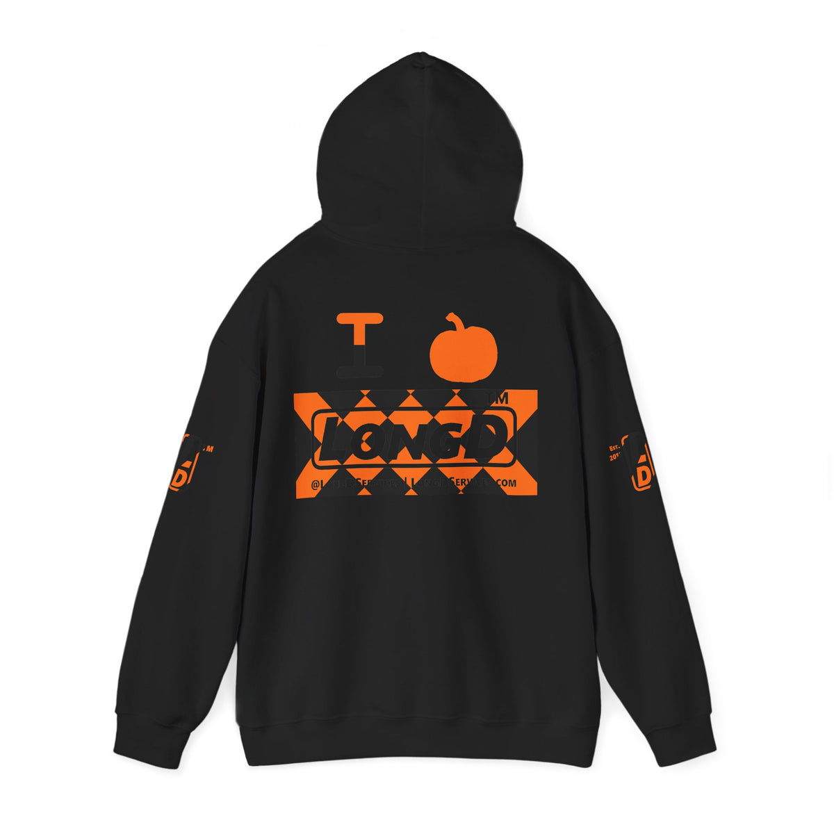 I pumpkin LongD Tag-domain negative stylized argyle 4-print logo hoodie