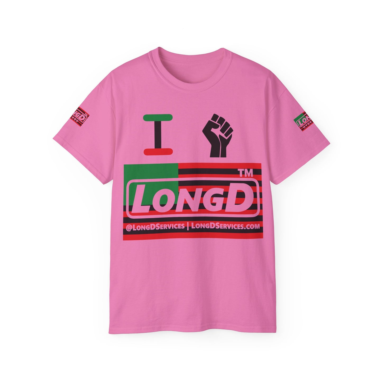 I fist LongD negative flag tag-domain logo 4-print cotton tee