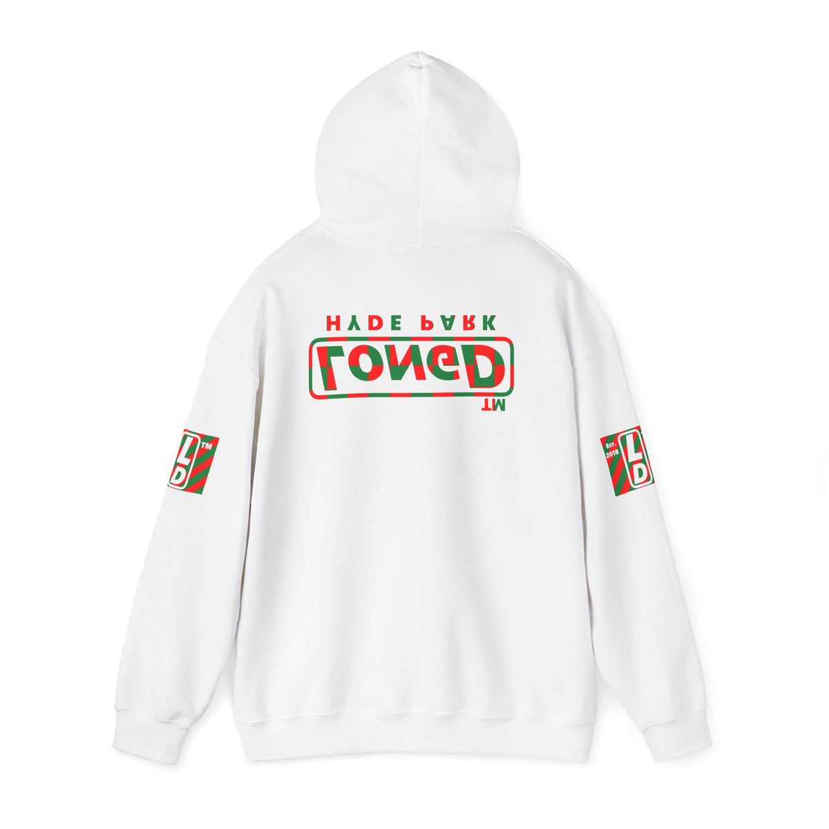 LongD Hyde Park positive checkered 4-print logo (Xmas colors) hoodie