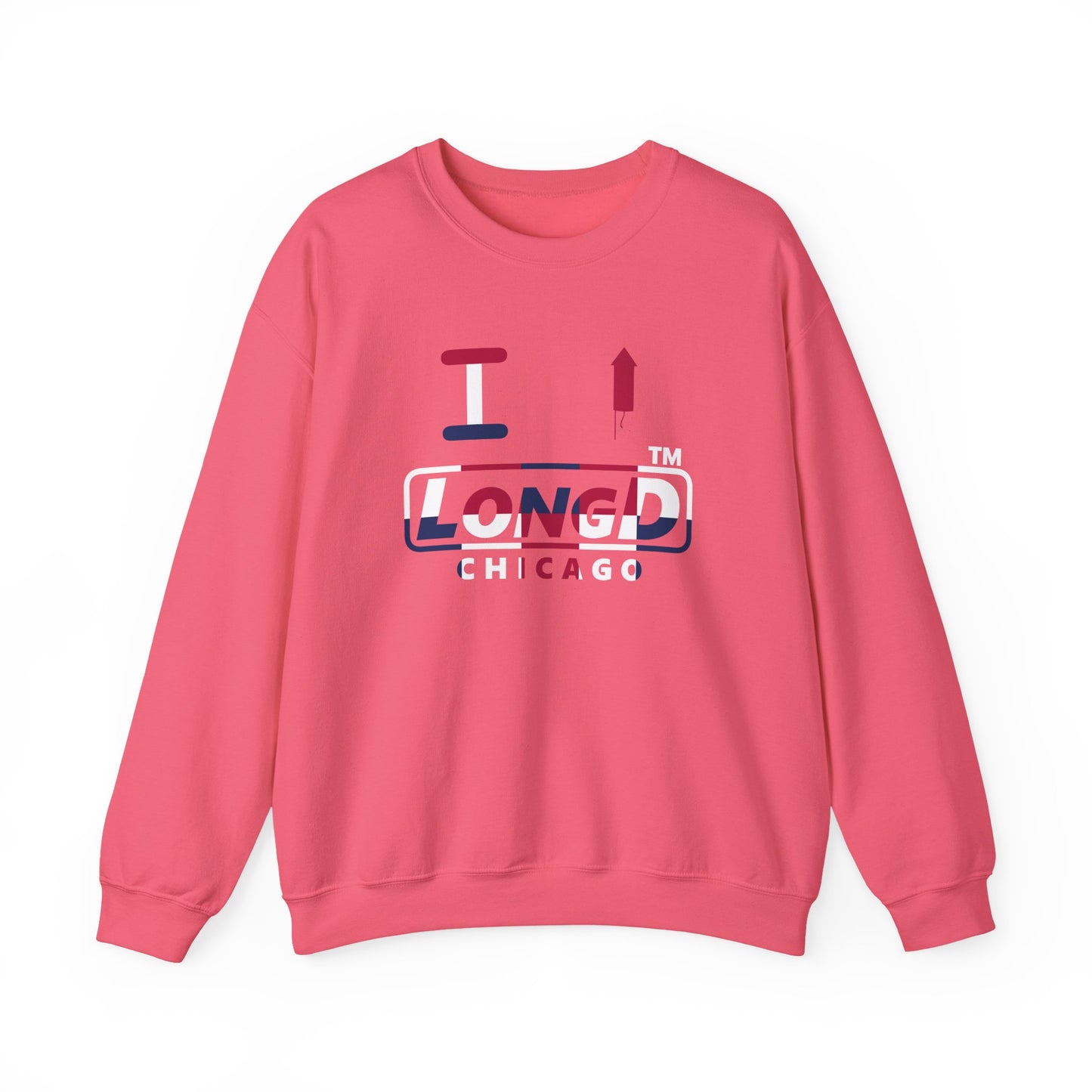 I firecracker LongD positive 2x5 Chicago logo crewneck sweatshirt