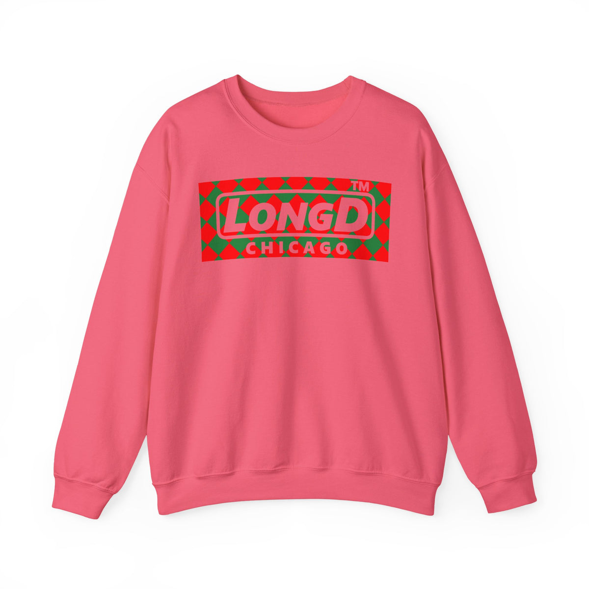 LongD Chicago negative argyle logo (Xmas colors) crewneck sweatshirt