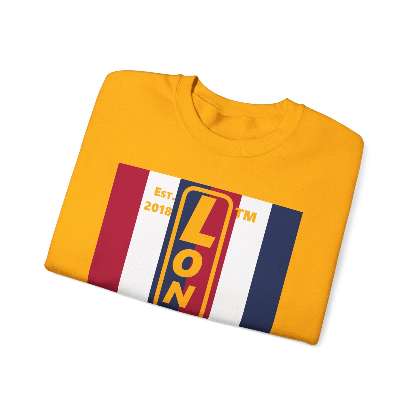 LongD negative vertical 6-striped Chicago logo crewneck sweatshirt (patriotic colors)