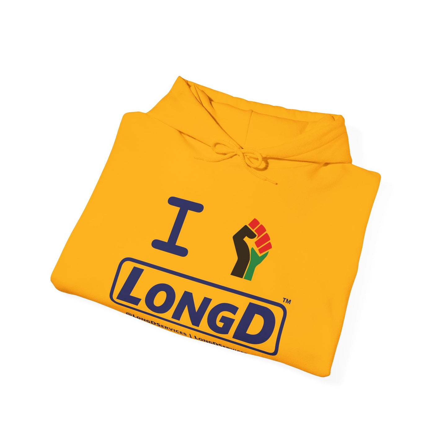 I Fist LongD® Official Logo Hoodie with Juneteenth multicolored fist