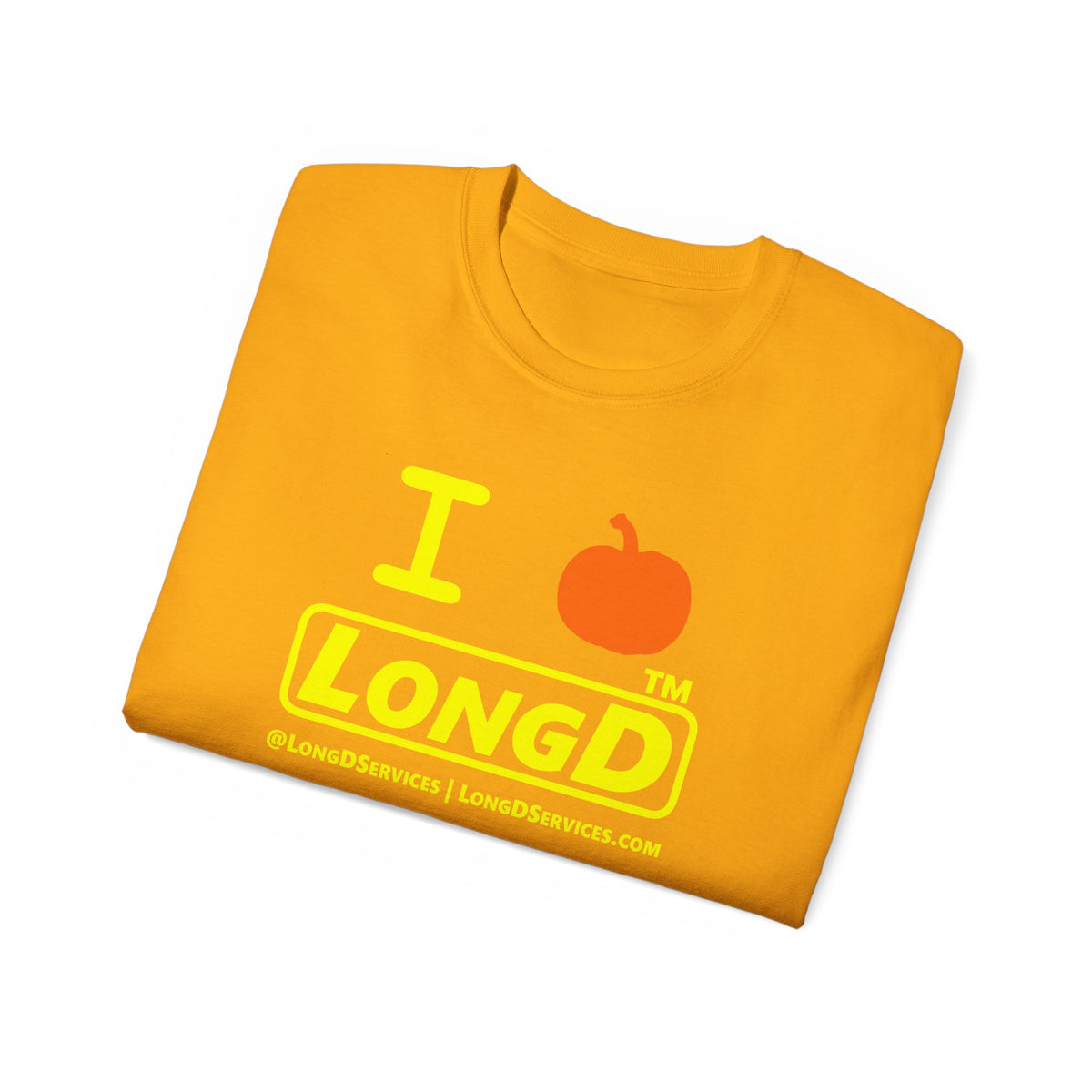 I pumpkin LongD Tag-domain positive alternate basic Yellow (FFFF00) logo cotton tee