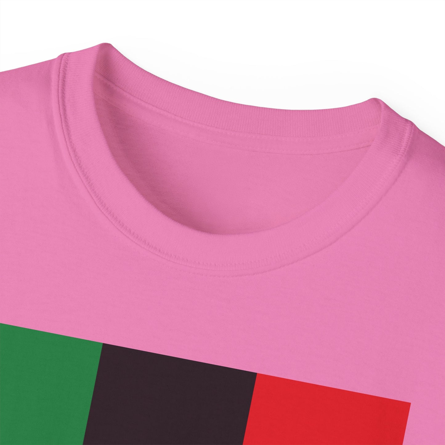 LongD® Logo Cotton Tee Juneteenth vertical Pan-African Flag negative text