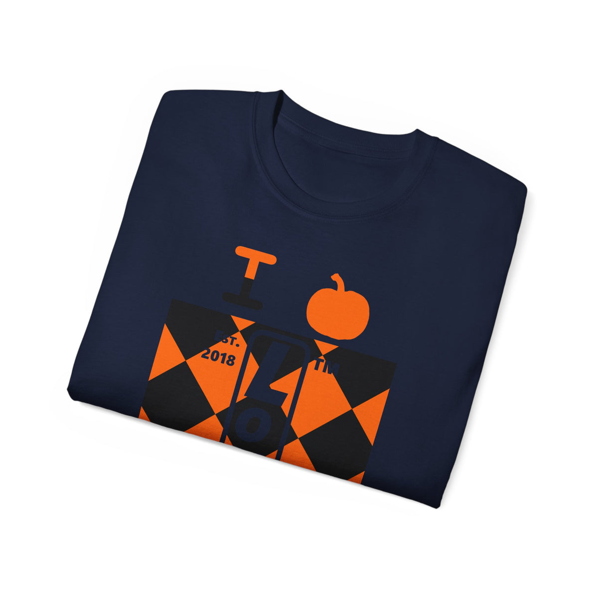 I pumpkin LongD Hyde Park negative upright argyle logo cotton tee