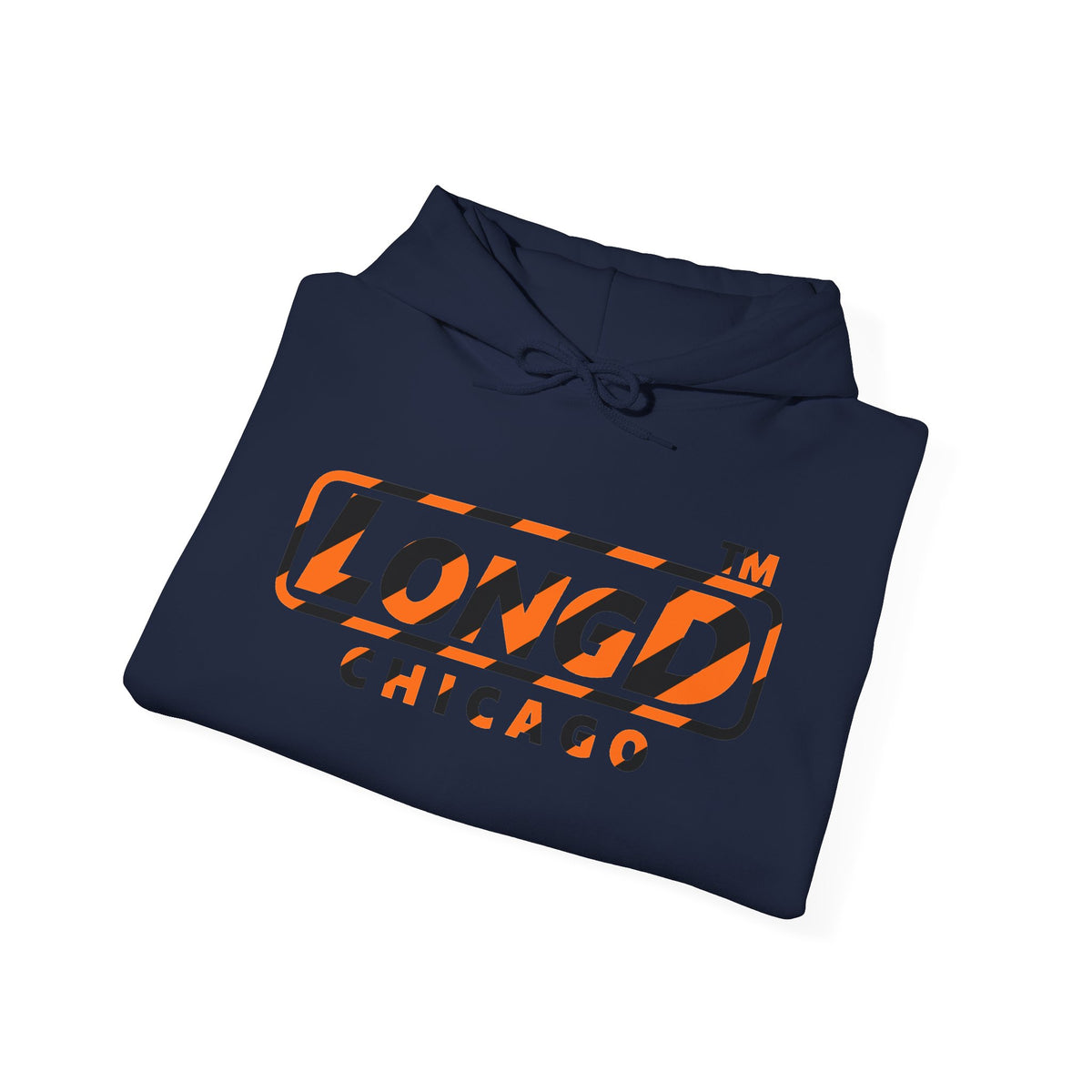 LongD Chicago positive 12-striped 4-print logo (Halloween colors) hoodie