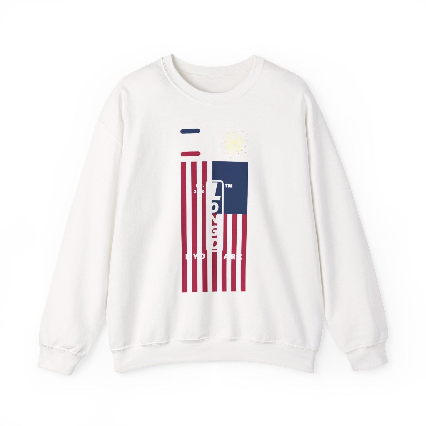I Burst LongD negative flag Hyde Park upright logo crewneck sweatshirt
