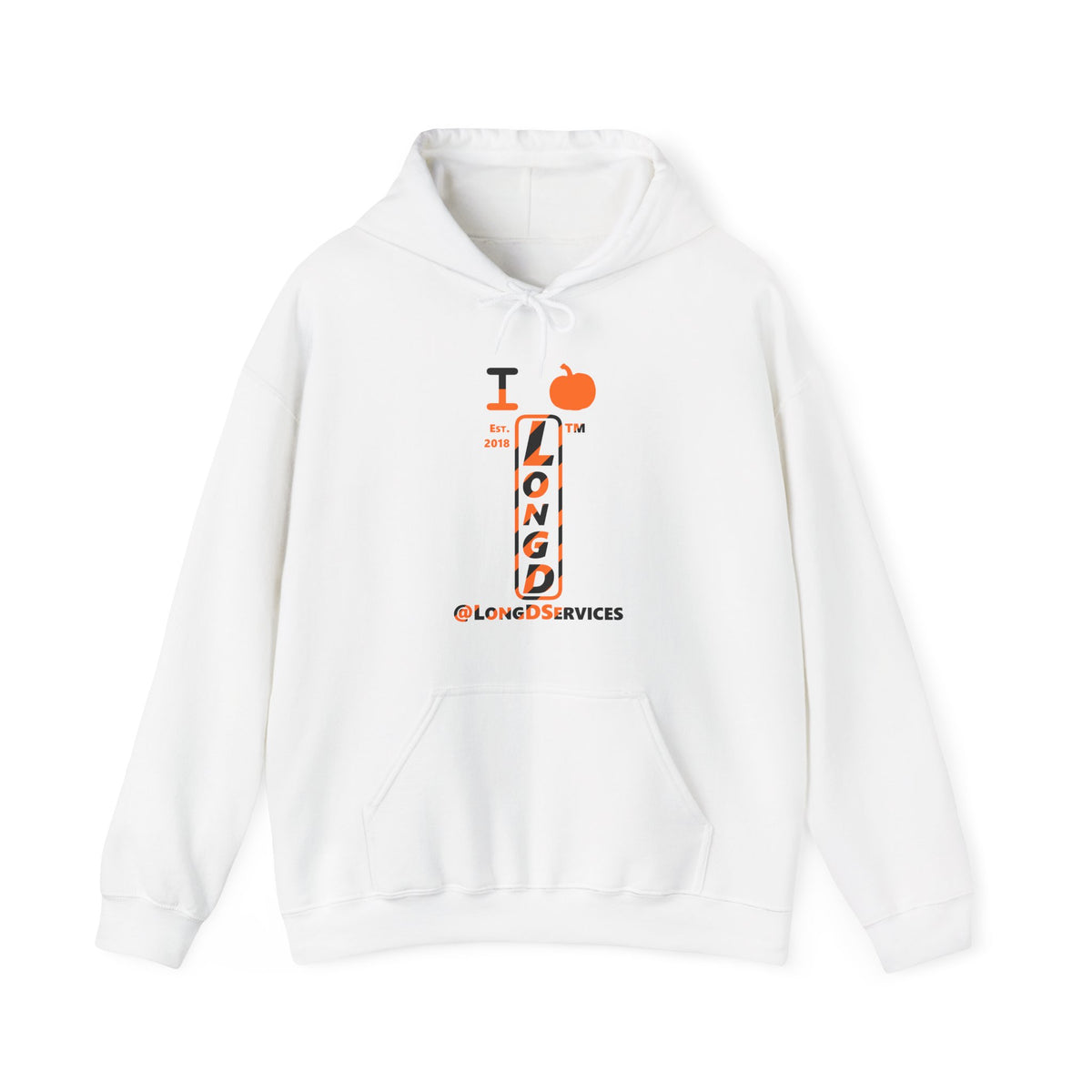 I pumpkin LongD Tag positive upright pixel-weighted 12-striped logo hoodie