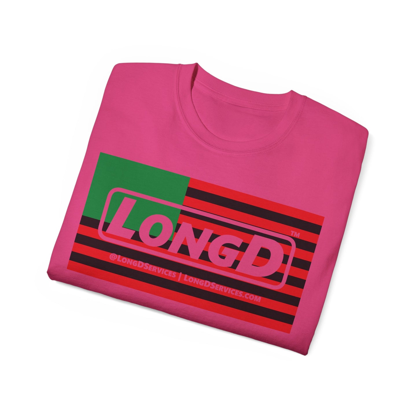 LongD® Logo Cotton Tee Juneteenth negative flag