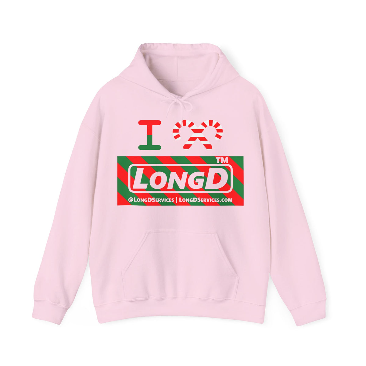 I candy cane LongD Tag-domain negative 12-striped logo hoodie