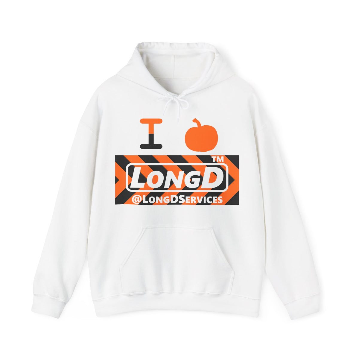 I pumpkin LongD Tag negative forward chevron logo hoodie