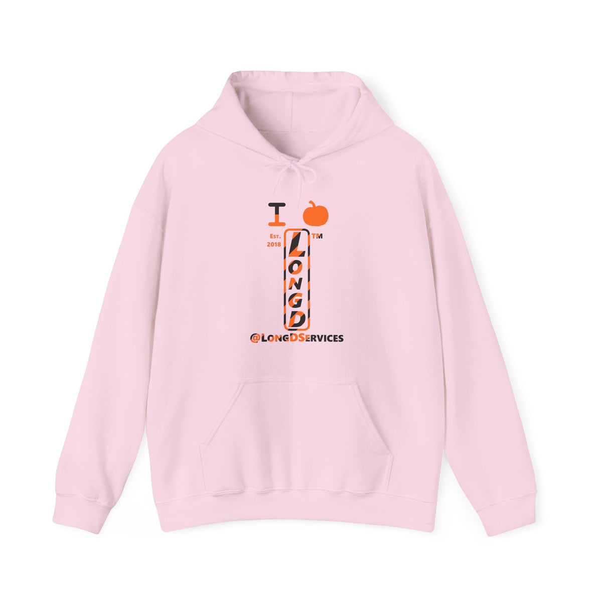 I pumpkin LongD Tag positive upright pixel-weighted 12-striped logo hoodie