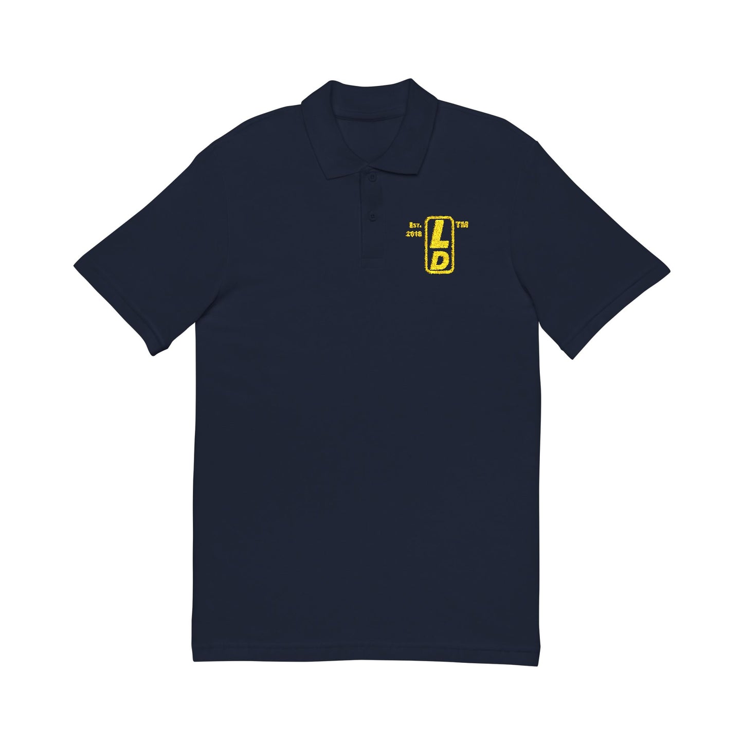 Embroidered LongD alternate basic logo upright initials polo shirt
