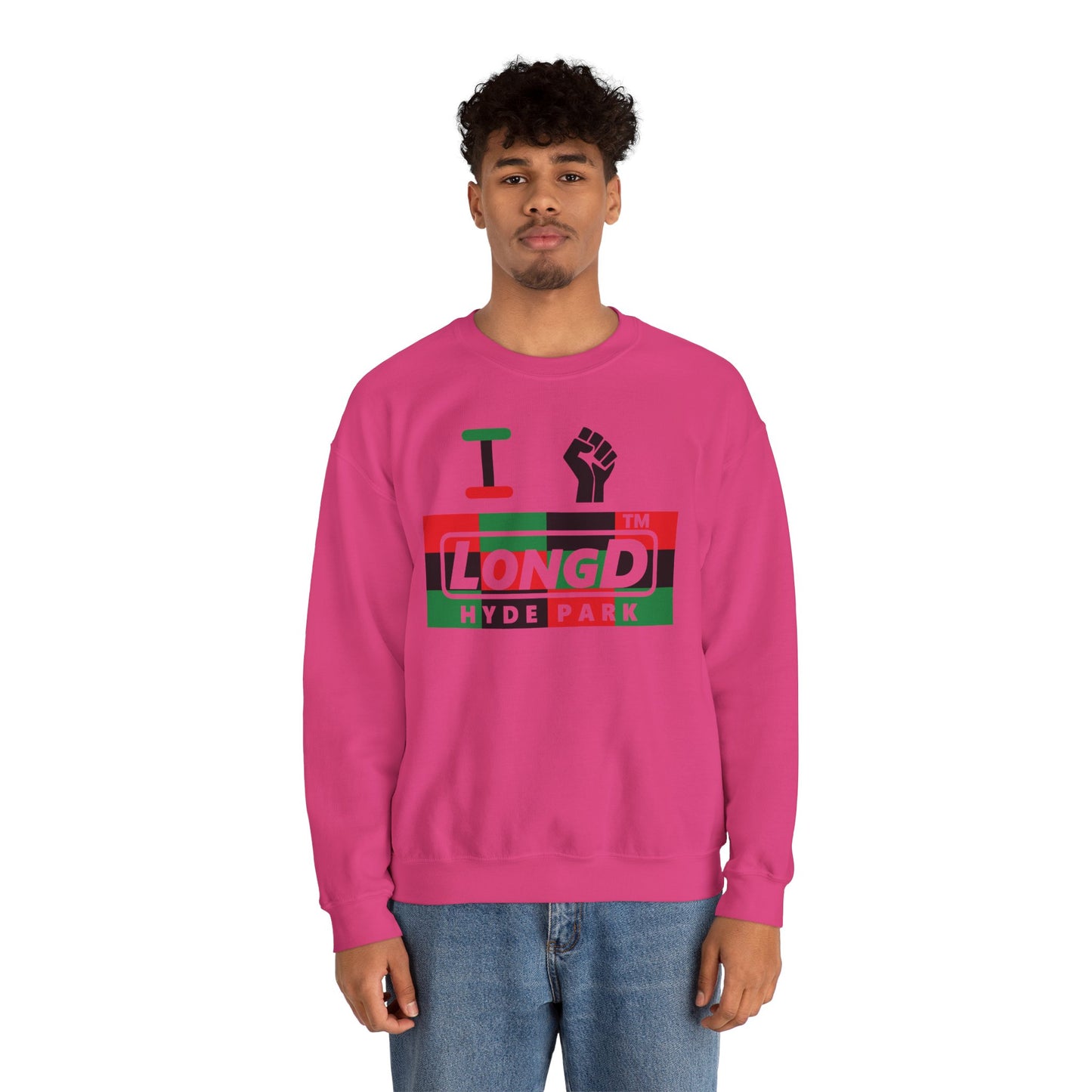 I fist LongD negative 3x4 Hyde Park logo crewneck sweatshirt