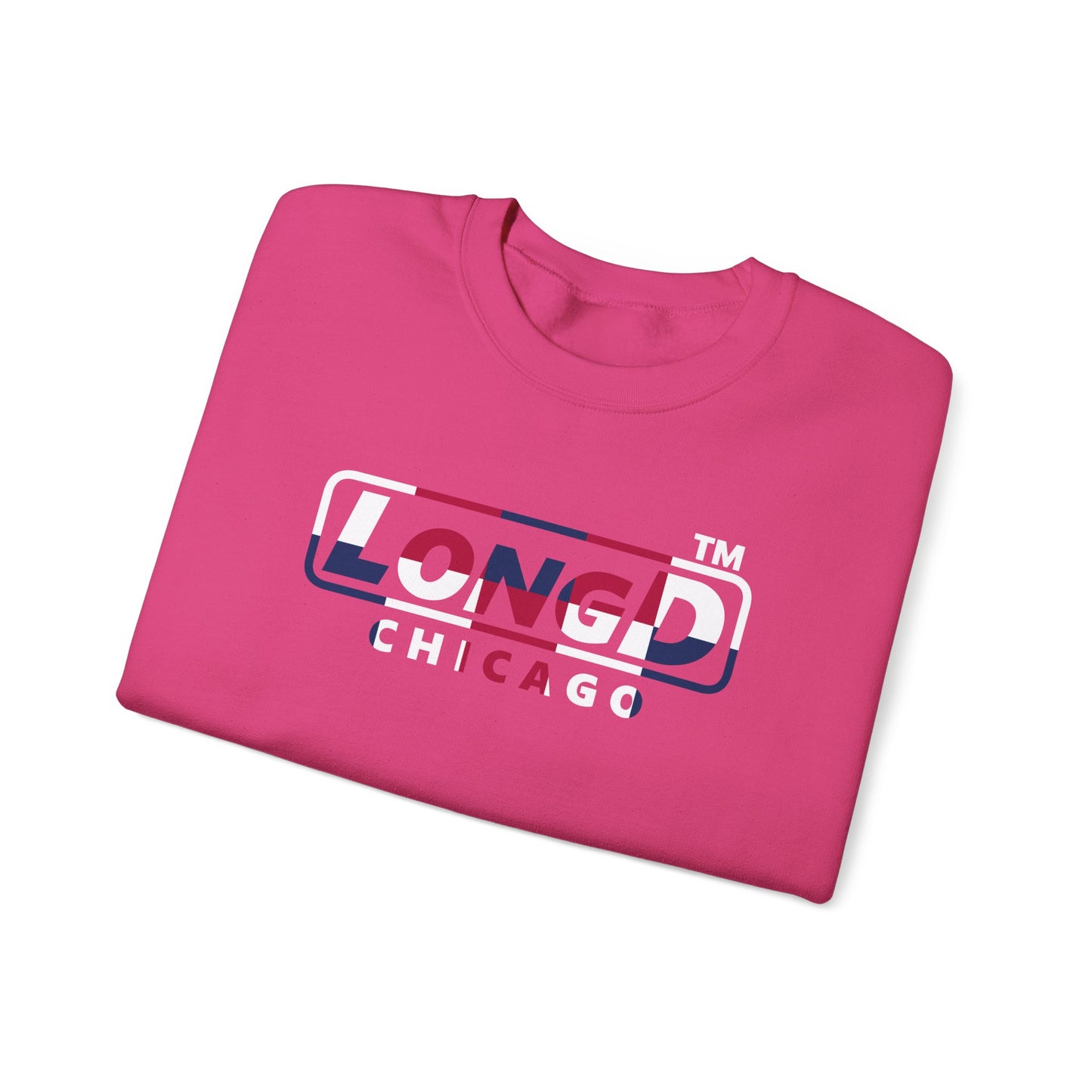 LongD positive 2x5 Chicago logo crewneck sweatshirt (patriotic colors)