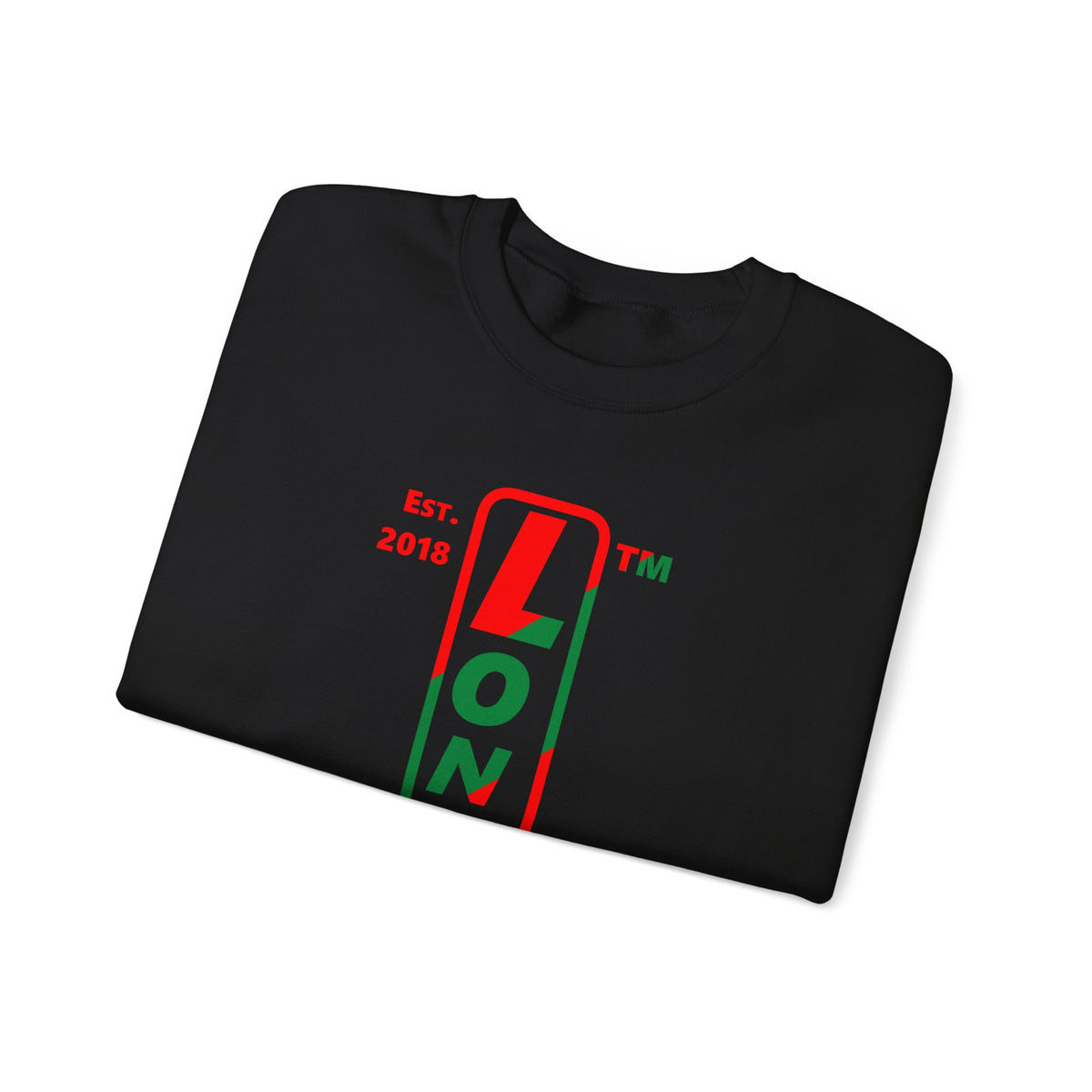 LongD Hyde Park positive upright pixel-weighted 4-striped logo (Xmas colors) crewneck sweatshirt