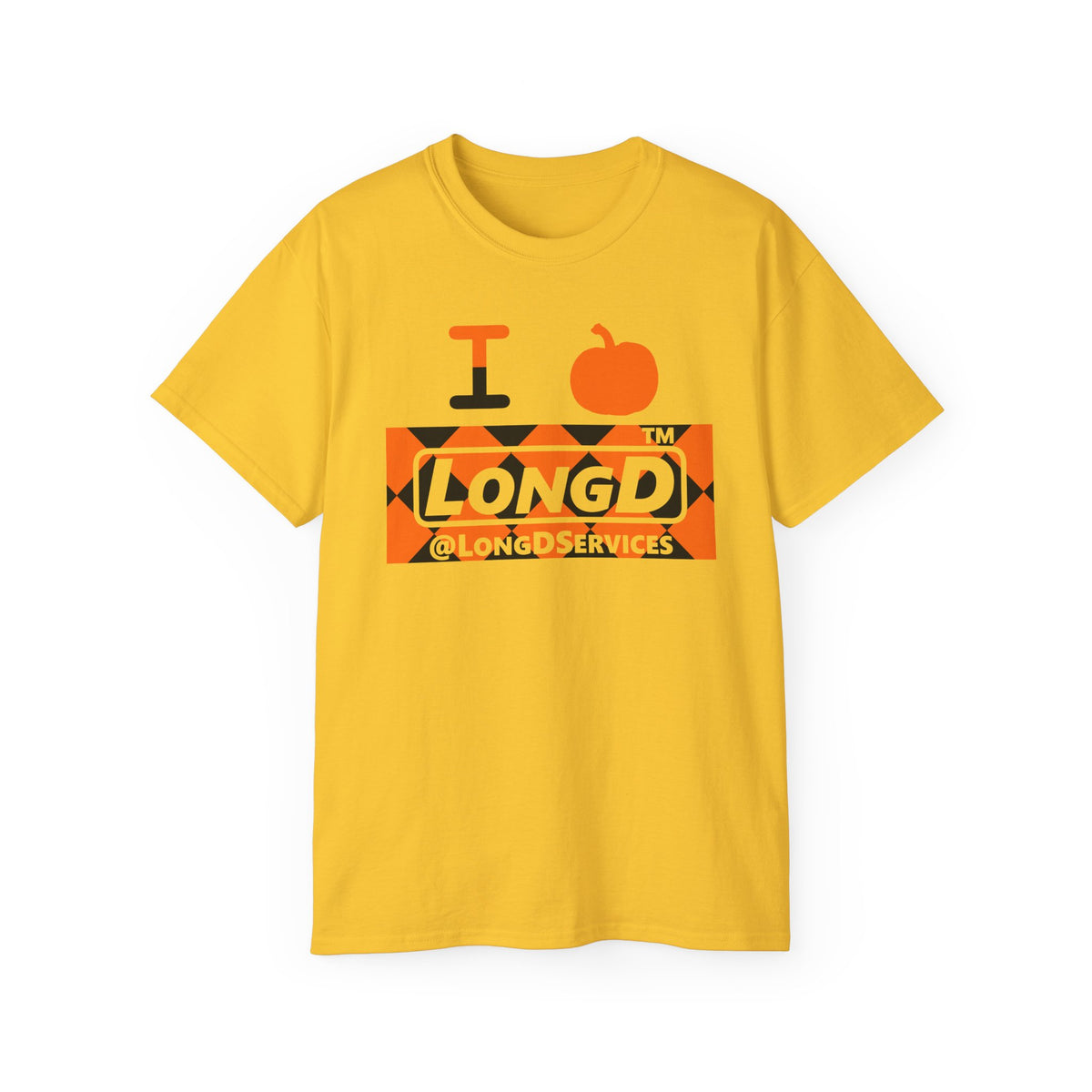 I pumpkin LongD Tag negative argyle logo cotton tee