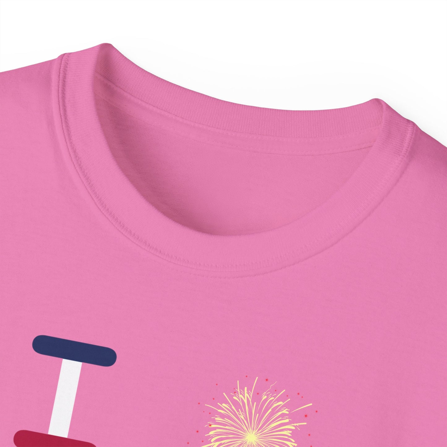 I Burst LongD cotton tee negative flag Chicago upright logo (Patriotic colors)