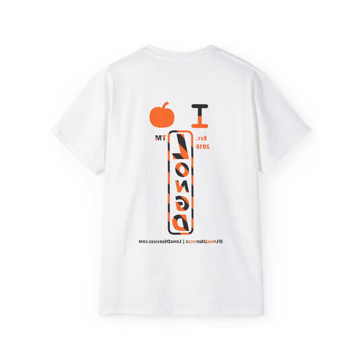 I pumpkin LongD Tag-domain positive upright pixel-weighted 12-striped front-back logo cotton tee