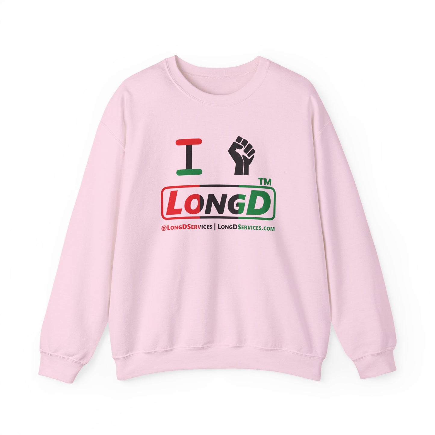 I fist LongD positive vertical 3-striped tag-domain logo crewneck sweatshirt