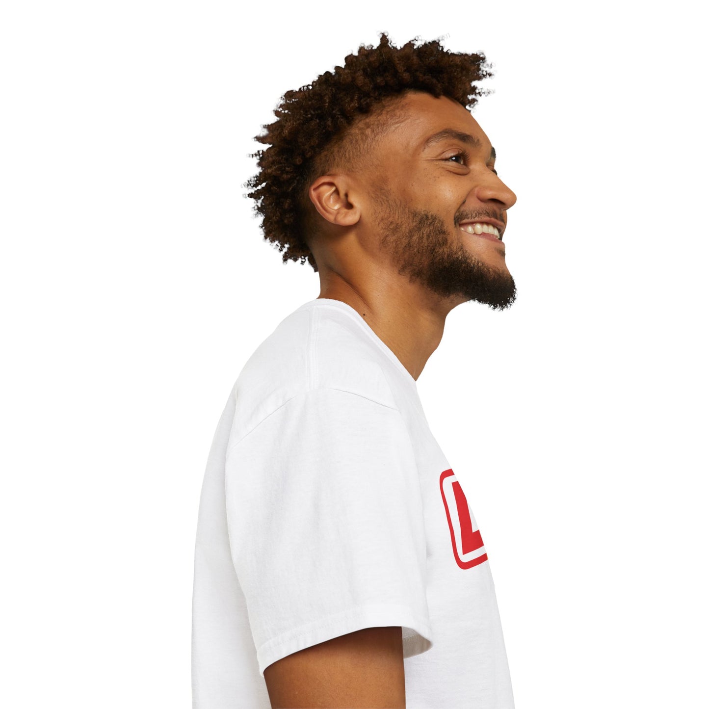 LongD positive vertical striped Chicago logo cotton tee (Pride colors)