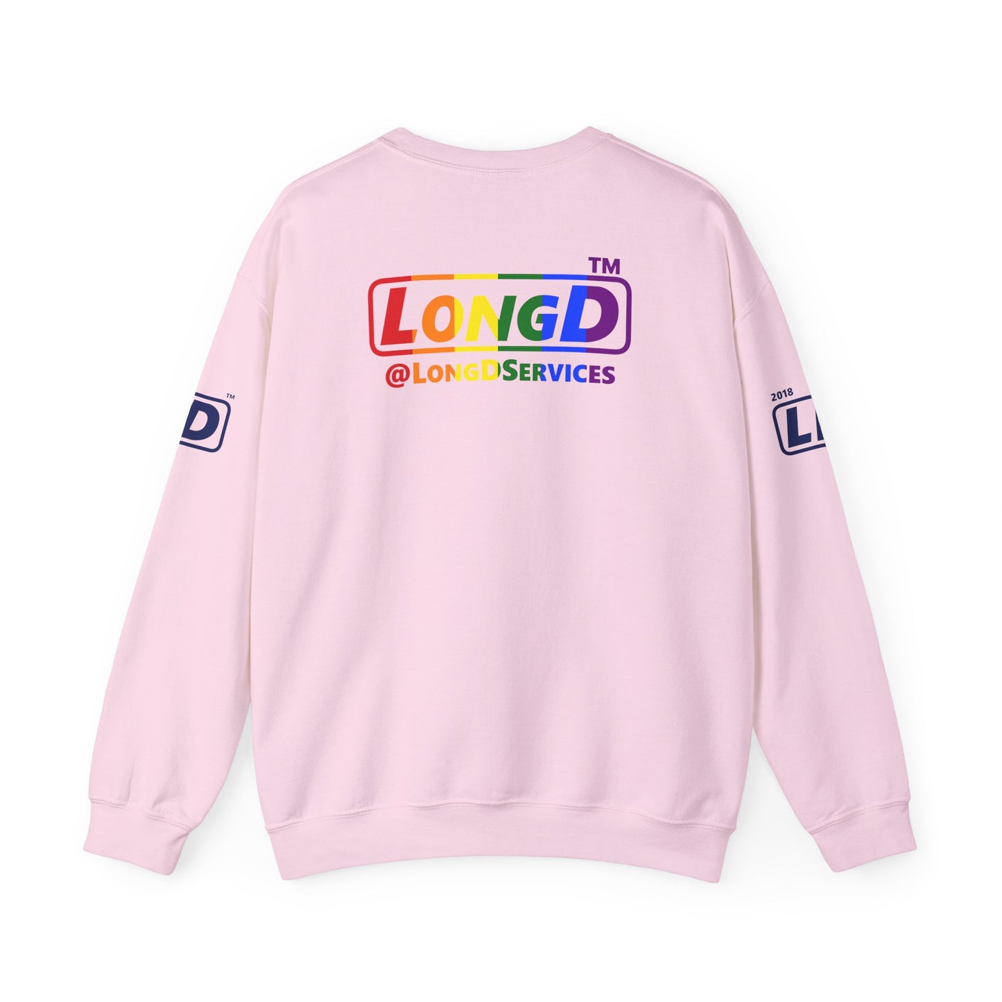 I Luv LongD official basic 4-print Hyde Park logo crewneck sweatshirt with Pride heart
