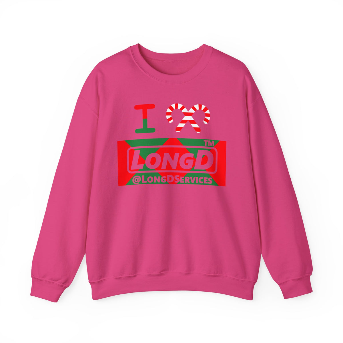 I candy cane LongD Tag negative big argyle logo crewneck sweatshirt