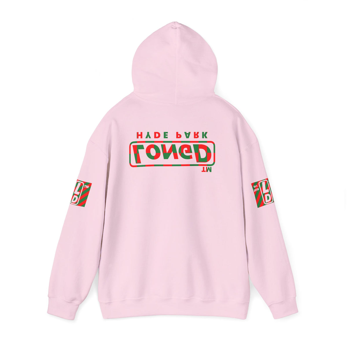 LongD Hyde Park positive checkered 4-print logo (Xmas colors) hoodie