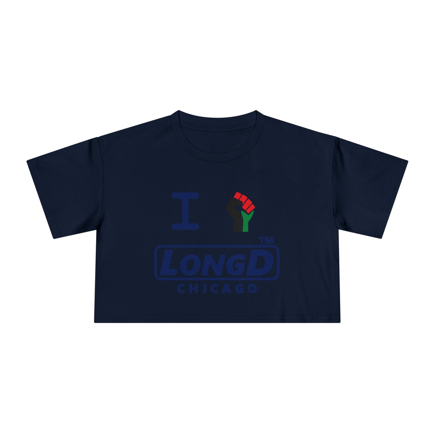 I fist LongD official front-back Chicago logo crop tee