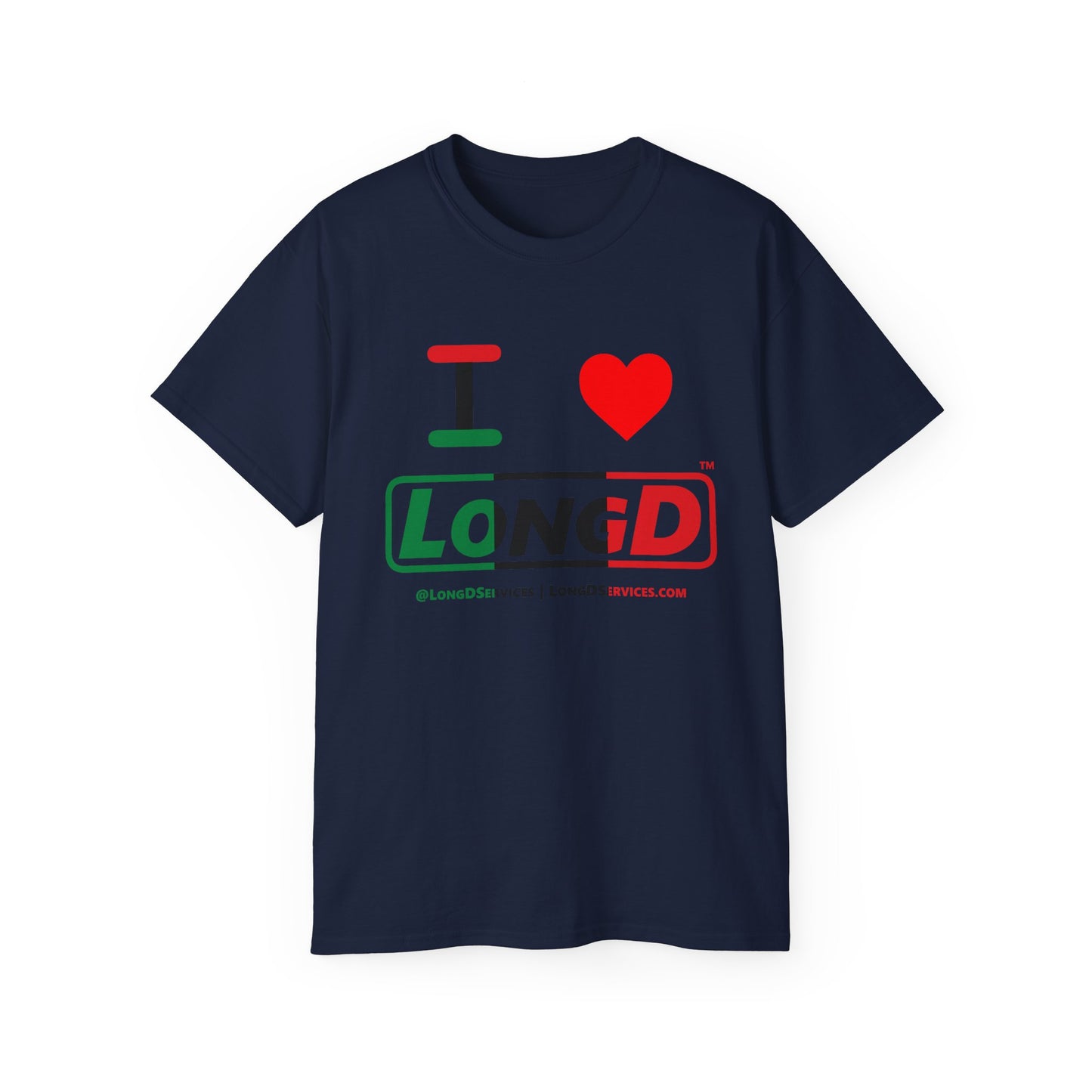 I Luv LongD® Logo Cotton Tee Juneteenth positive thirds text