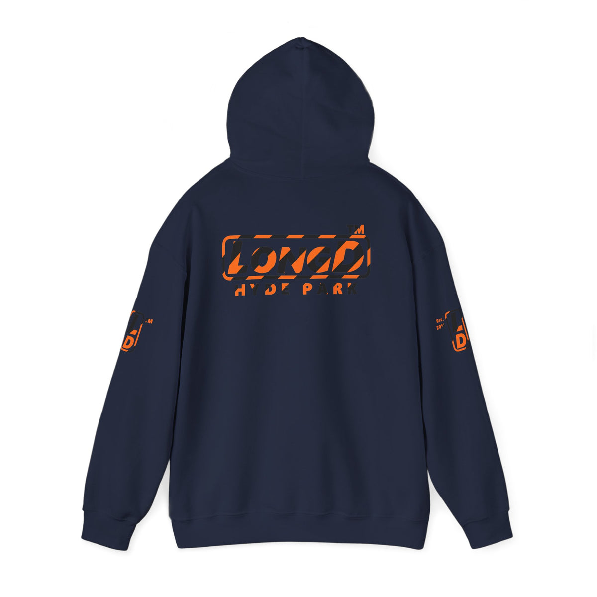 LongD Hyde Park positive 12-striped 4-print logo (Halloween colors) hoodie