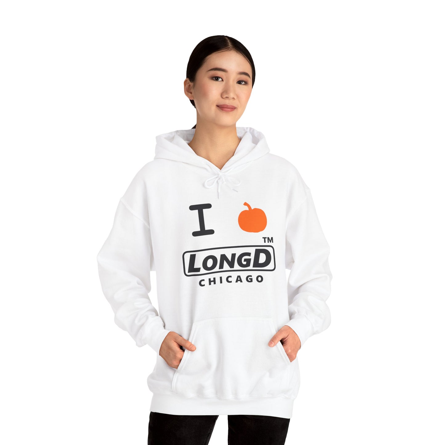 I Pumpkin LongD® Logo Hoodie black basic Chicago logo