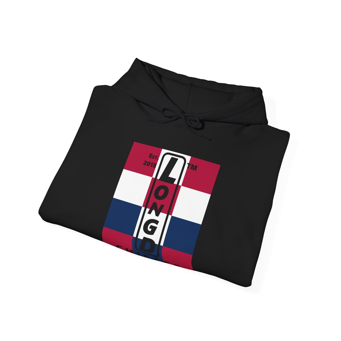 LongD® negative 4x3 upright Chicago logo hoodie