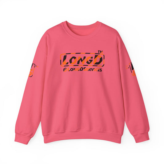 LongD Tag positive 12-striped 4-print logo (Halloween colors) crewneck sweatshirt