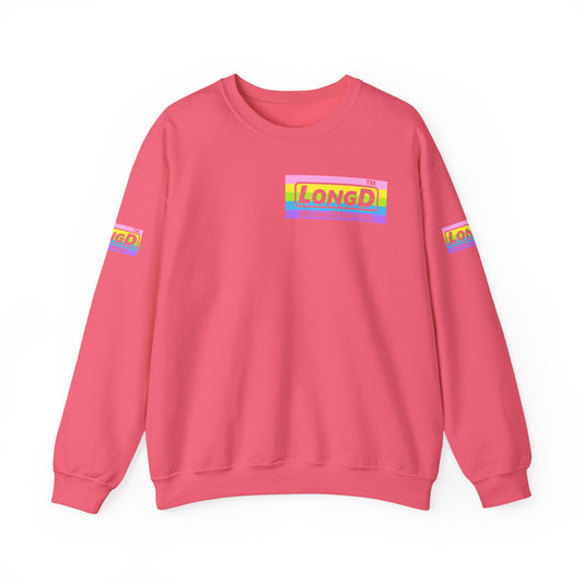 LongD negative horizontal striped 4-print Tag logo crewneck sweatshirt (Easter Colors)