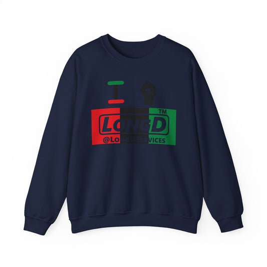 I fist LongD negative vertical 3-striped tag logo crewneck sweatshirt