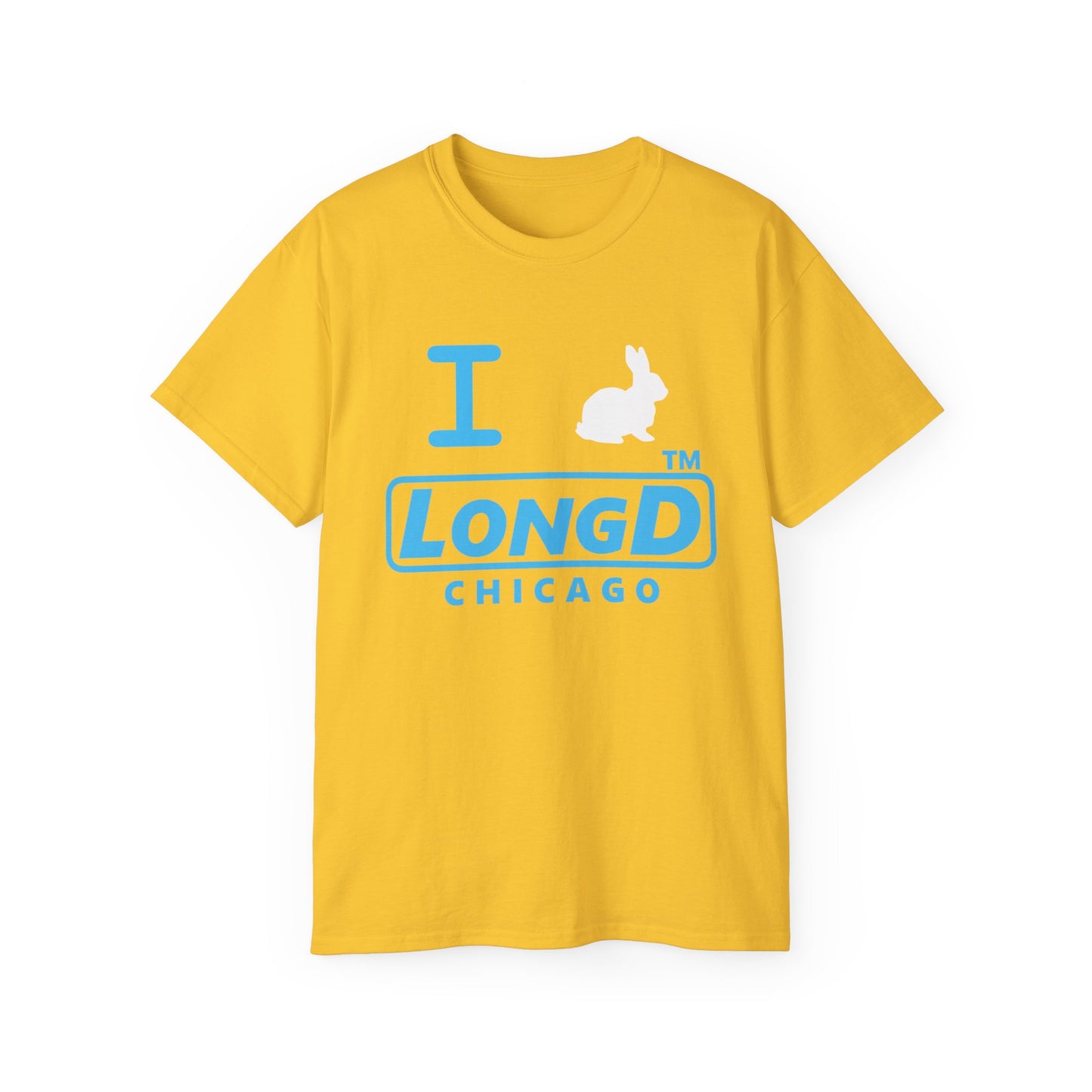 I Bunny LongD® positive turquoise Chicago Logo Cotton Tee
